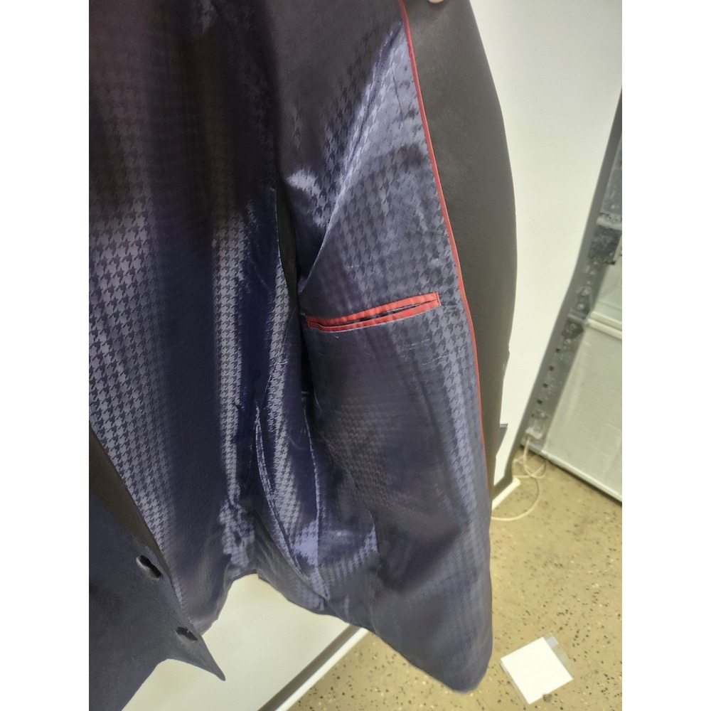 NWT Ben Sherman Mens Navy Paisley Jacquard Tuxedo Blazer - Picture 4 of 5